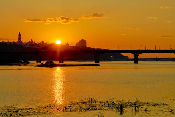 istock Cityscape in Kyiv at sunset. 1702334690