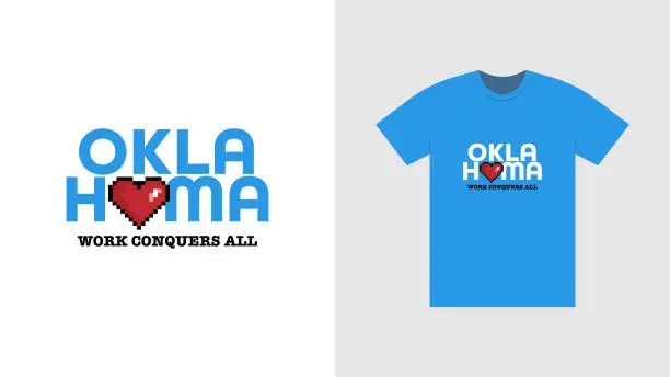 Vector illustration of A typographic t-shirt design with the concept Love Oklahoma