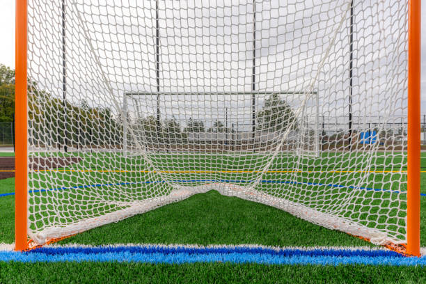 istock Lacrosse goal on a synthetic turf field with dramatic clouds. 1702350758