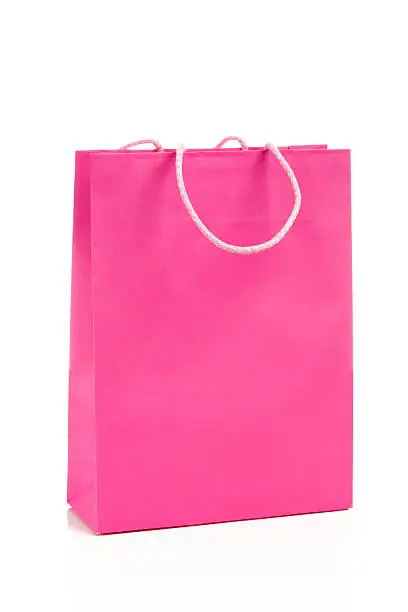 Pink Shoppingbag Isolateed on White