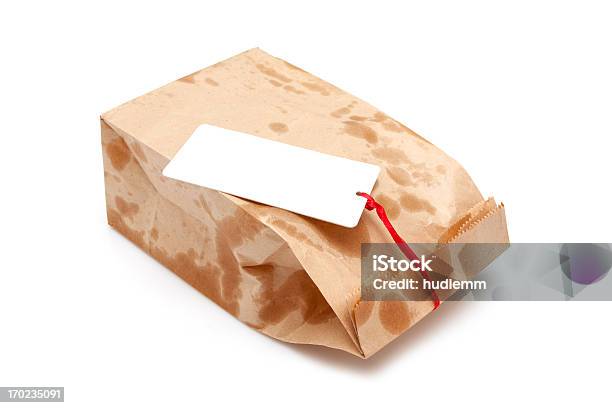 Brown Paper Bag Isolated On White Background Stock Photo - Download Image Now - Dirty, Paper, Smudged - Condition