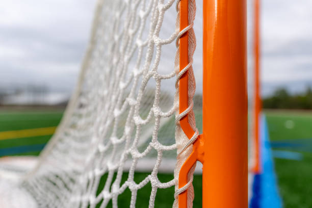 istock Lacrosse goal on a synthetic turf field with dramatic clouds. 1702351367