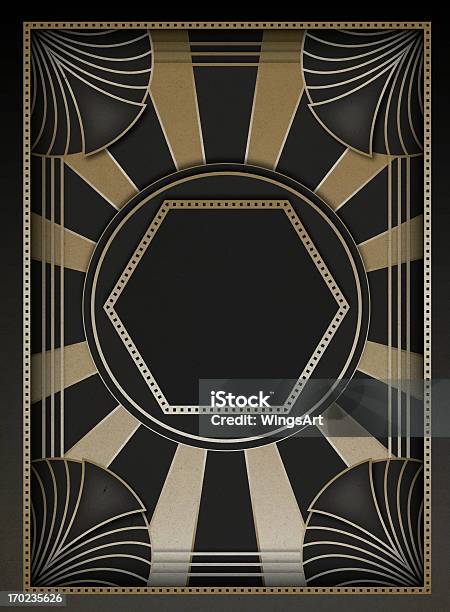 Art Deco Background And Frame Stock Illustration - Download Image Now - 1930, Antique, Art Deco