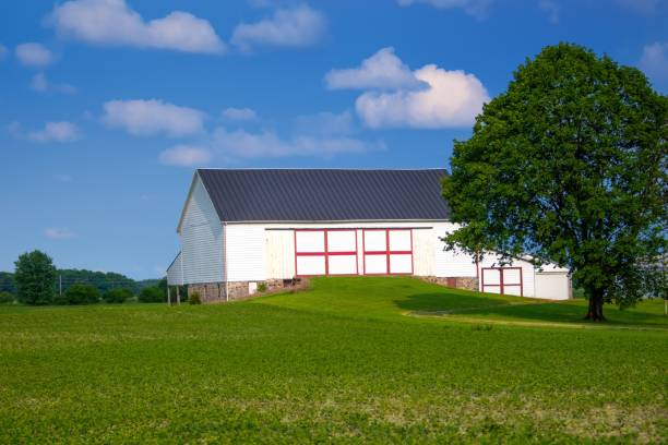 istock Old Barn with earth ramp- Hamilton County, Indiana 1702358856