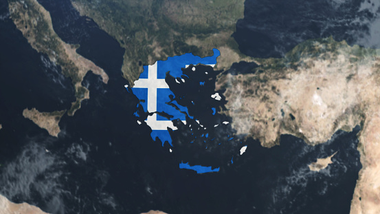 Credit: https://www.nasa.gov/topics/earth/images\n\nAn illustrative stock image showcasing the distinctive flag of Greece beautifully draped across a detailed map of the country, symbolizing the rich history and cultural pride of this renowned European nation.