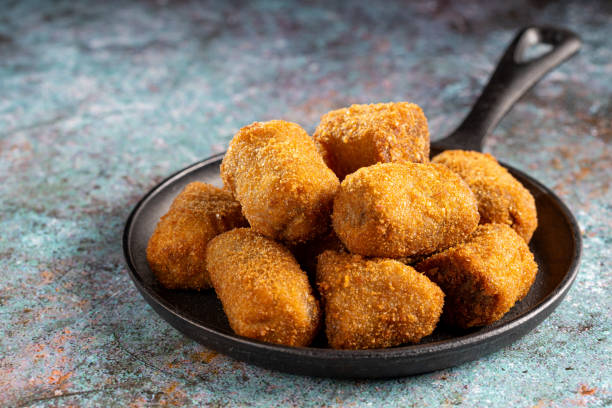 istock Delicious fried meat croquettes. Traditional croquette. 1702368562