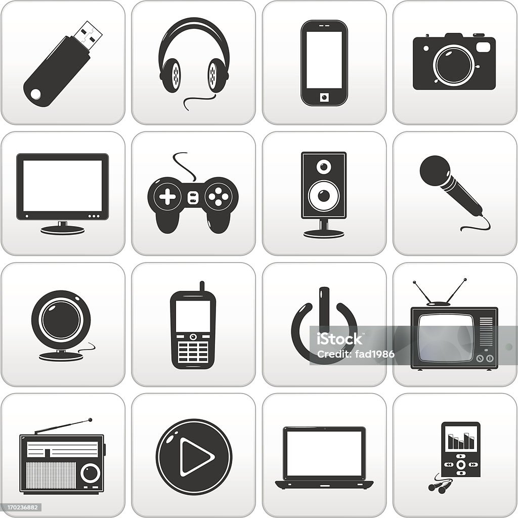 Conjunto de ícones de tecnologia - Vetor de Brand Name Video Game royalty-free