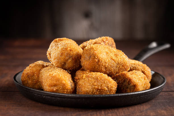 istock Delicious fried meat croquettes. Traditional croquette. 1702369145