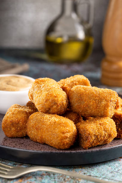 istock Delicious fried meat croquettes. Traditional croquette. 1702370280