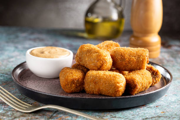 istock Delicious fried meat croquettes. Traditional croquette. 1702370633
