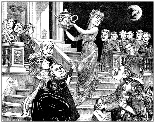 British satire caricature comic cartoon illustration