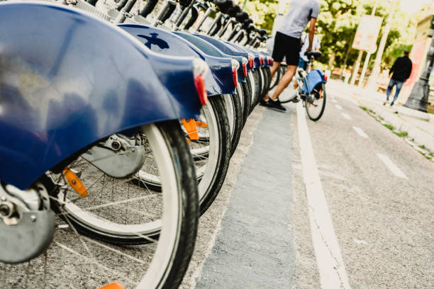 istock Rental bicycles on the street 1702452794