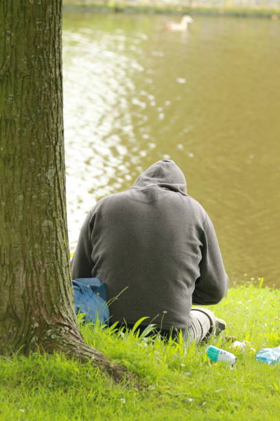 homeless man in the park