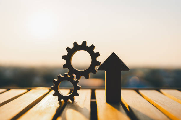 istock Cogwheels and up Arrows, Operational excellence, Optimize technology, innovation, production growth concept. 1702488799