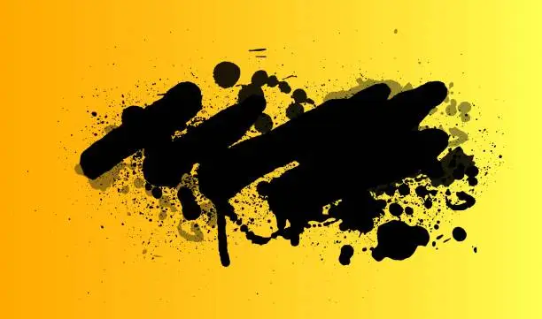 Vector illustration of abstract grunge texture yellow and black background design