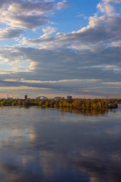 istock Spring sunset over the Dniper river in Kyiv , Ukraine 1702595018