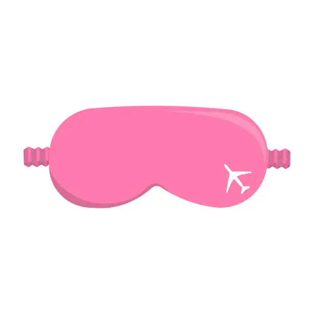 Vector illustration of pink sleep mask flying mask on white background