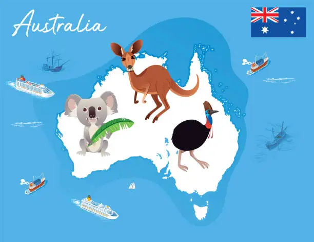 Vector illustration of Australia Animals