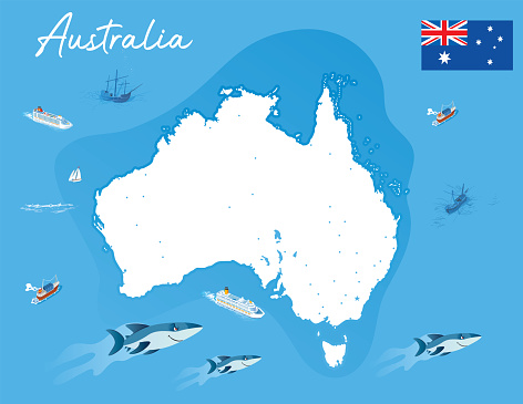 Australia Map and Sharks
https://maps.lib.utexas.edu/maps/islands_oceans_poles/australia.jpg