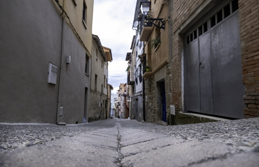 Detail of an old street in a town in Navarra Spain