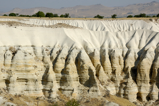 Limestone landscape in the Cappadocia region, Türkiye