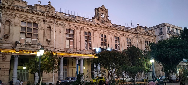 March 17, 2020 - Colonia del Sacramento, Uruguay: General view of Town council municipality building, in the centre of the historic district of Colonia del Sacramento,  Barrio Historico, Historic traditional houses and small cobblestone street leading to the centre of the historic district of Colonia del Sacramento. This pictures was taken the last day before the lockdown for Corona Virus / Covid19 was declared in Uruguay, not tourists walking around, empty streets and the most places was closed.  Colonia Del Sacramento, in Uruguay, is a Unesco World Heritage town, known for its cobblestoned historic district, which is lined with buildings from its time as a Portuguese settlement in the 19th-century.\n\nColonia Del Sacramento, in Uruguay, is a Unesco World Heritage town, known for its cobblestoned historic district, which is lined with buildings from its time as a Portuguese settlement in the 19th-century. The street signs are done in Portuguese tiles, which give a lot of character to the place.