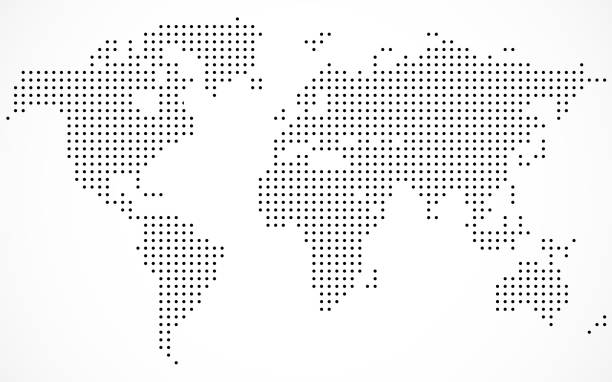 Abstract world map of dots. Dotted world map World map, Dotted map, World, Dot, Abstract, Dot, Circle, Globe earth map dots stock illustrations