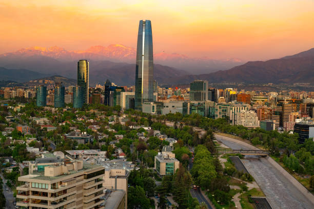 istock Panoramic view of Santiago de Chile with the Andes mountain range in the back 1702705415
