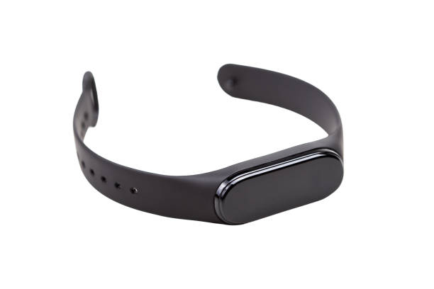 istock Generic blank black smart fit band, smartwatch object isolated on white, cut out, smart band watch wearable devices concept, nobody. Empty display, electronic gadget accessory, copy space, no people 1702739103