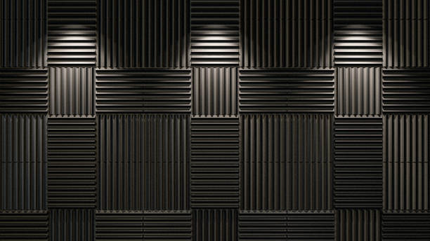 Acoustic foam background illuminated. 3d illustration