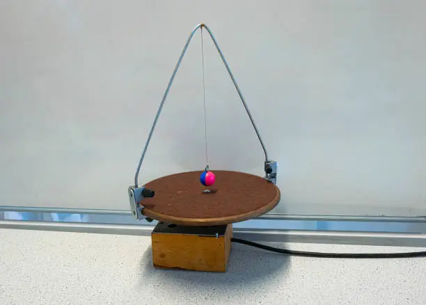 Photo of Foucault pendulum in science class