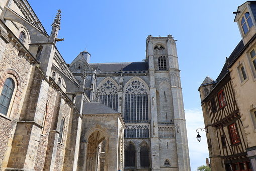 The tower of Saint Severin church in Paris.