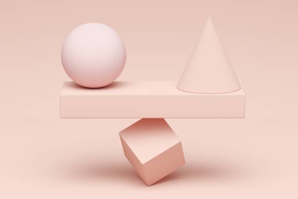 istock Equilibrium balance. Geometric concept. Minimal modern background 1702791356