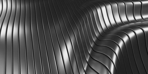 istock Abstract silver metal background .Aluminum stripes waves 1702800413