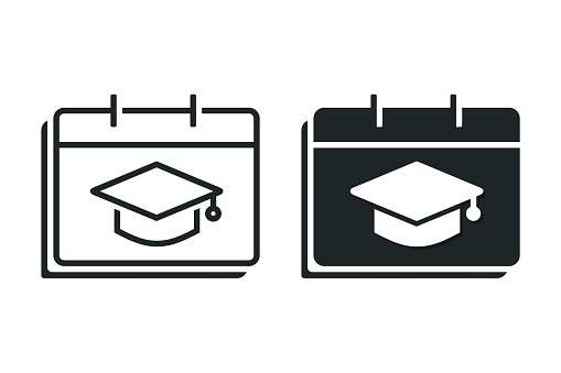 Calendar graduation icon. Illustration vector
