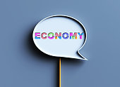 Economy Word Written In Speech Bubble 3d render