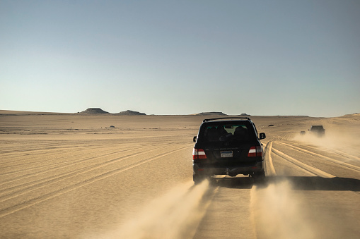 Amazing safari and Toyota cars at oasis siwa desert egypt