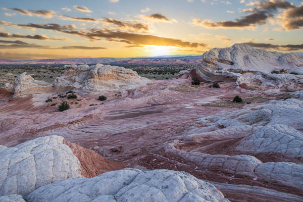 istock Land formations at White Pocket in the Vermillion Cliffs National Monument with a dramatic evening sky 1702871633