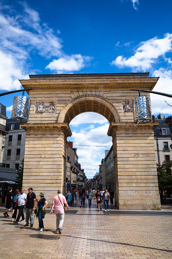 Dijon, France - August 8, 2023: The Porte Guillaume is an 18th century monument in Dijon, built on an old medieval gate