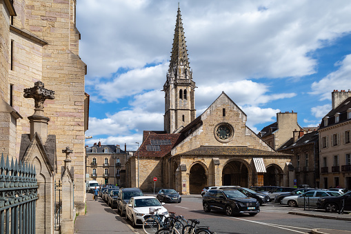 Dijon, France - August 8, 2023: The Saint Philibert church in Dijon city