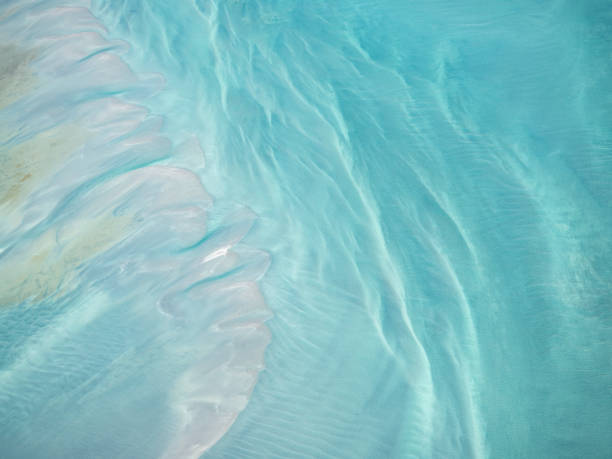 istock Aerial view of sand and water patterns 1702991022