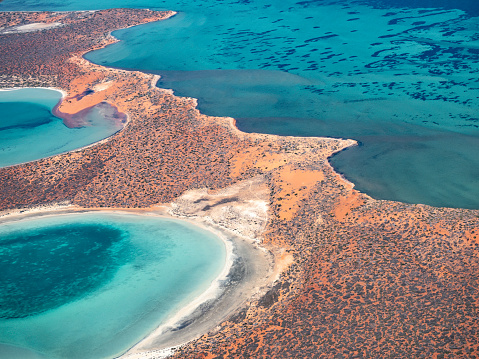 Aerial view of remote coastline