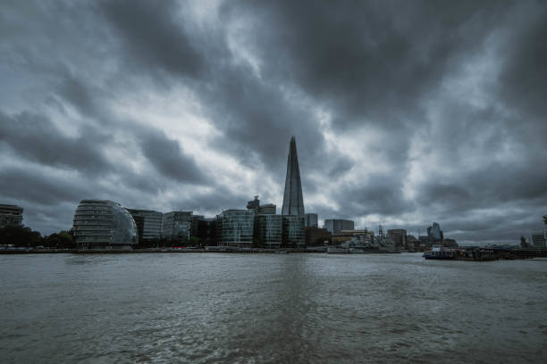 Thames river on a cloudy day in London