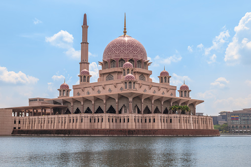 Masjid Putra at Dataran Putra in Putrajaya city, malaysia