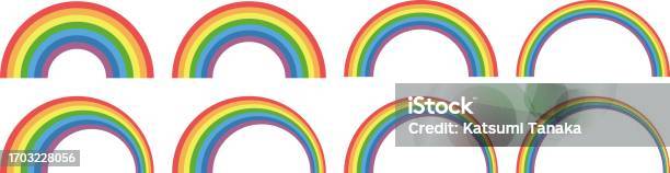 Simplistic Rainbow Simple Rainbow Vector Illustration Set Stock Illustration - Download ...