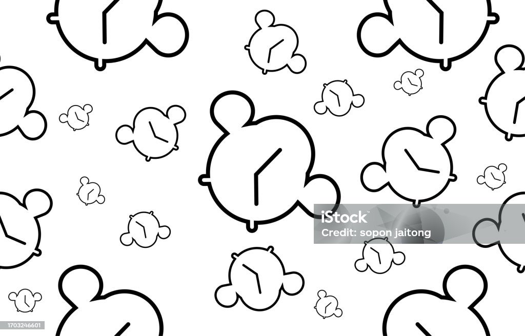Clock Simple Pattern Seamless Pattern Vector Of A Clock A White Background Cloth Pattern ...