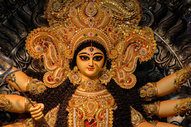 istock Goddess devi Durga idol decorated at a puja pandal in Kolkata, West Bengal, India. Durga Puja is one of the biggest religious festivals of Hinduism and is now celebrated worldwide. 1703246720