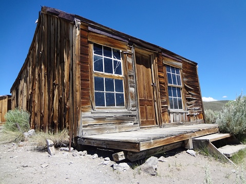 Wooden Miner's Cabin in Bodie State Historic Park in California