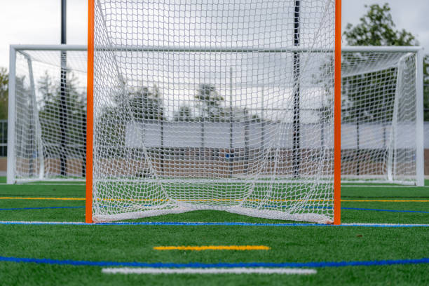 istock Lacrosse goal on a synthetic turf field with dramatic clouds. 1703260280