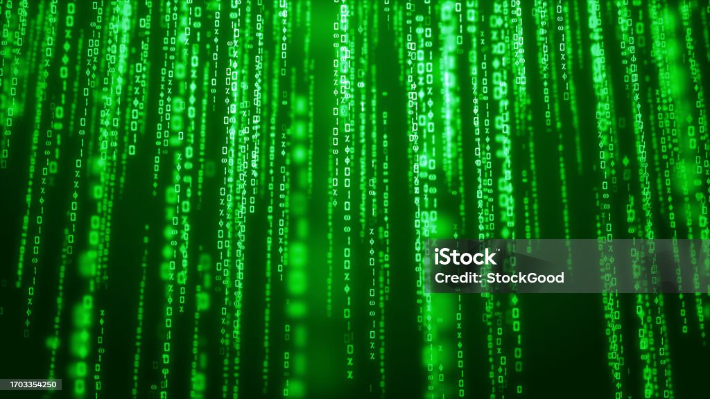 Green Binary Code Digital Data Technology Abstract Background Stock ...
